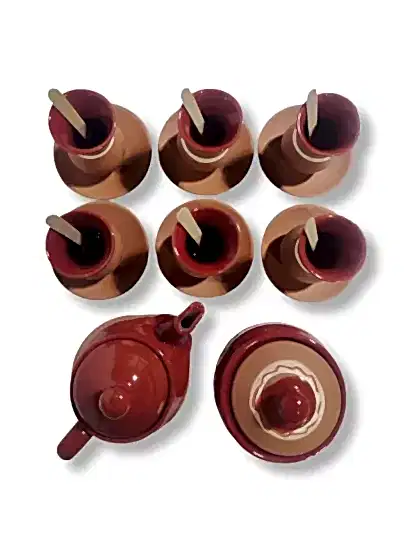 DEMLİKLİ TOPRAK ÇAY SETİ