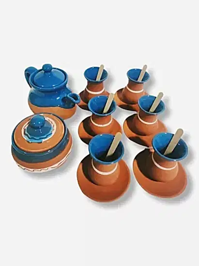 DEMLİKLİ TOPRAK ÇAY SETİ