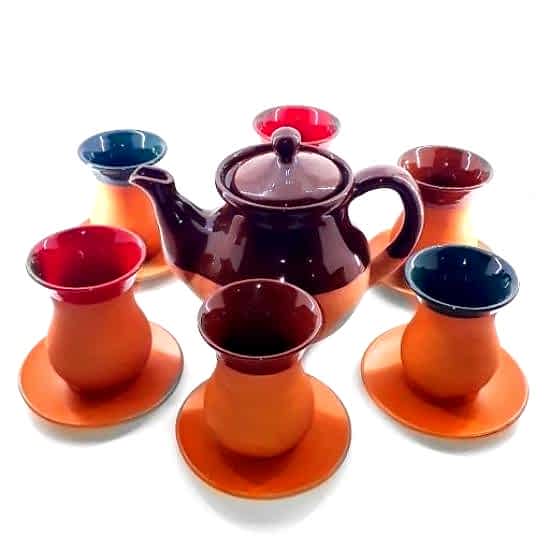 çömlek demlikli çay takımı