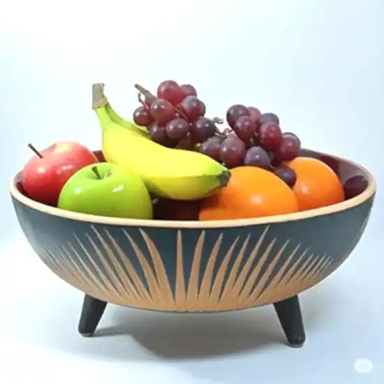 Dekoratif Ayaklı Desenli Kase